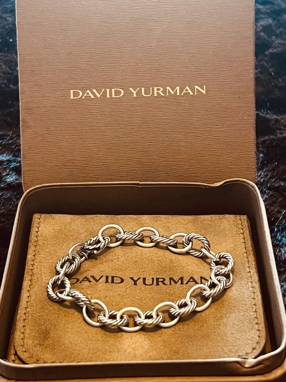 Authentic David Yurman Sterling Silver Twisted Cable Link 7.5 inch,10mm Bracelet - Picture 3 of 7